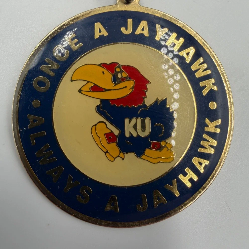 Vintage University of Kansas Jayhawks Keychain Once a Jayhawk Always a Jayhawk